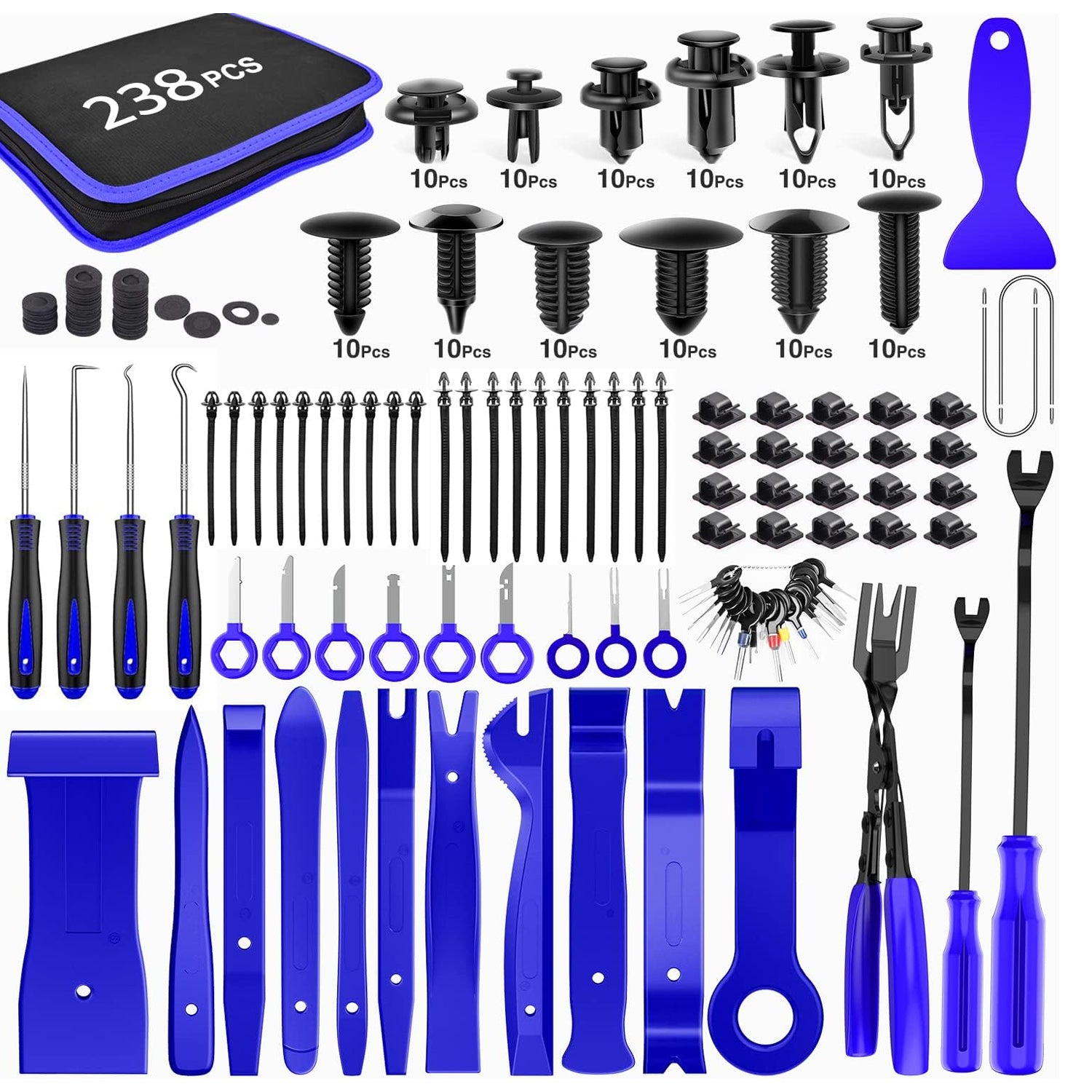 238pc Car Trim Removal Tool Kit Set Auto Dashboard Installer Pry