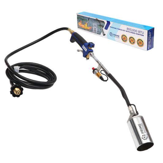 Propane Torch Weed Burner Kit, 800,000 BTU Blow Torch with Self Igniter and Flame Control, Heavy Duty Flamethrowe, Roof Asphalt, Ice Snow, Road Marking