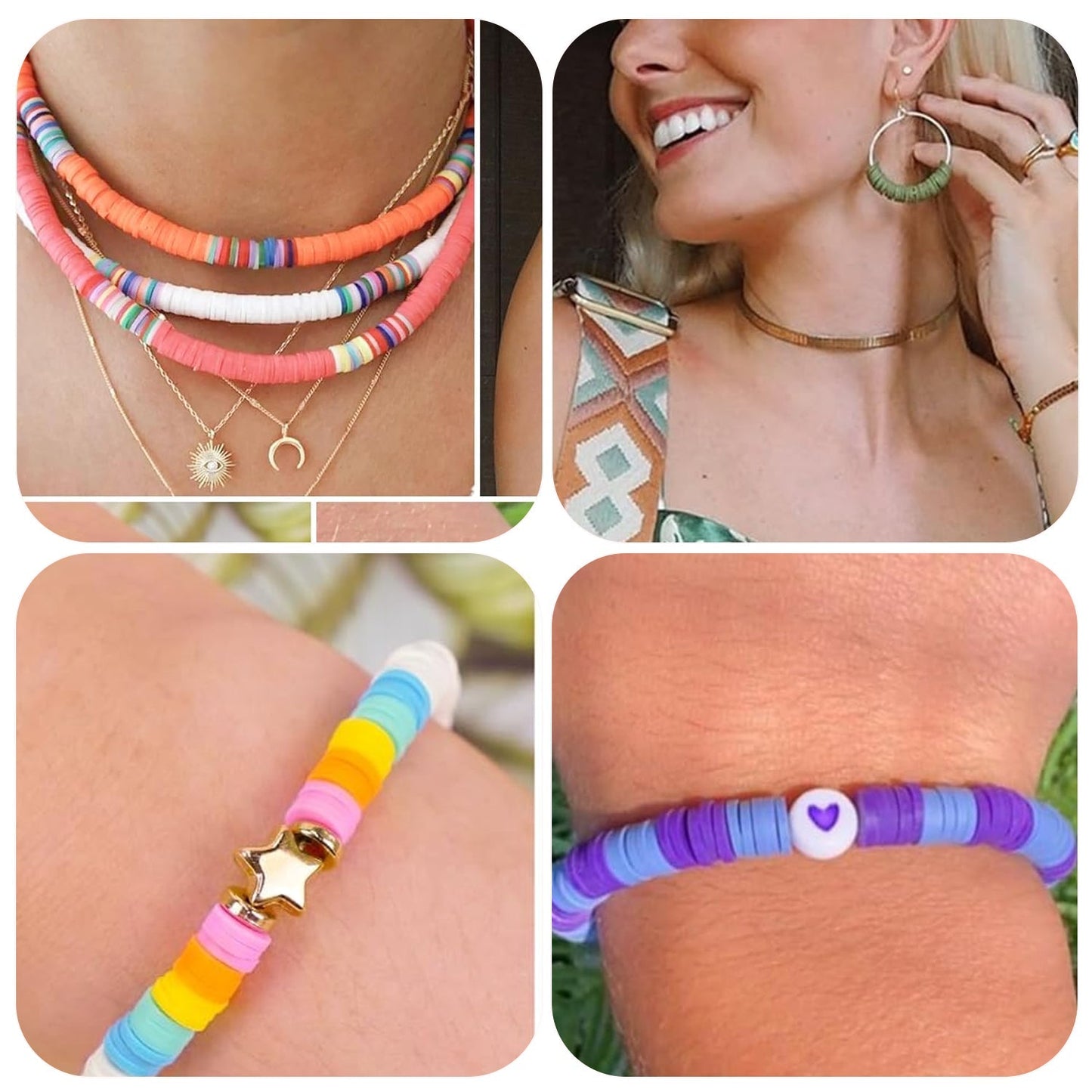 6000+ Clay Flat Preppy Polymer Heirship Beads Friendship Bracelet Making Kit