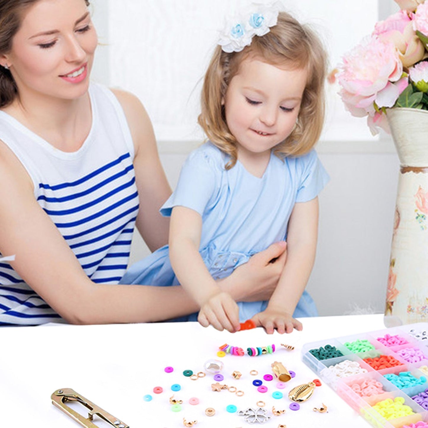 6000+ Clay Flat Preppy Polymer Heirship Beads Friendship Bracelet Making Kit