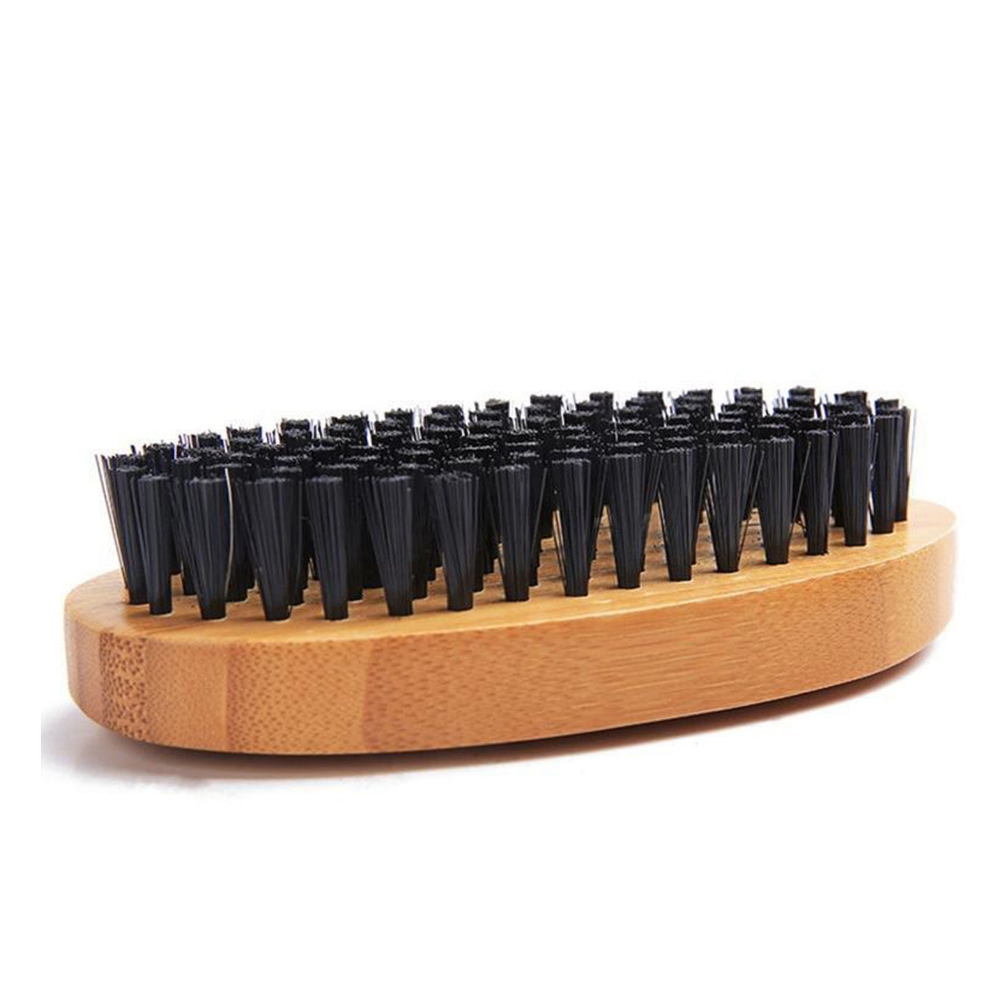 Nylon Bristle Beard Brush with Wooden Seal for Men Travel Friendly (Pocket Size)