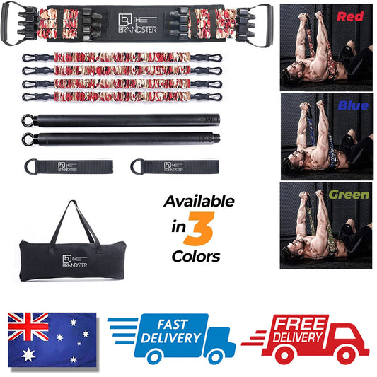 Portable Pilates Bar Kit with Resistance Bands Set Stick Exercise Bar for Adults