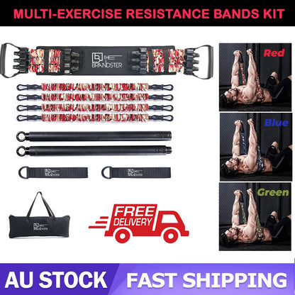 Portable Home Gym Pilates Bar System Full Body Workout Equipment Training Kit