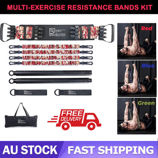 Portable Home Gym Pilates Bar System Full Body Workout Equipment Training Kit