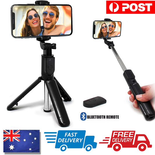 Extendable Selfie Stick Handheld Tripod with Bluetooth Wireless Remote Shutter