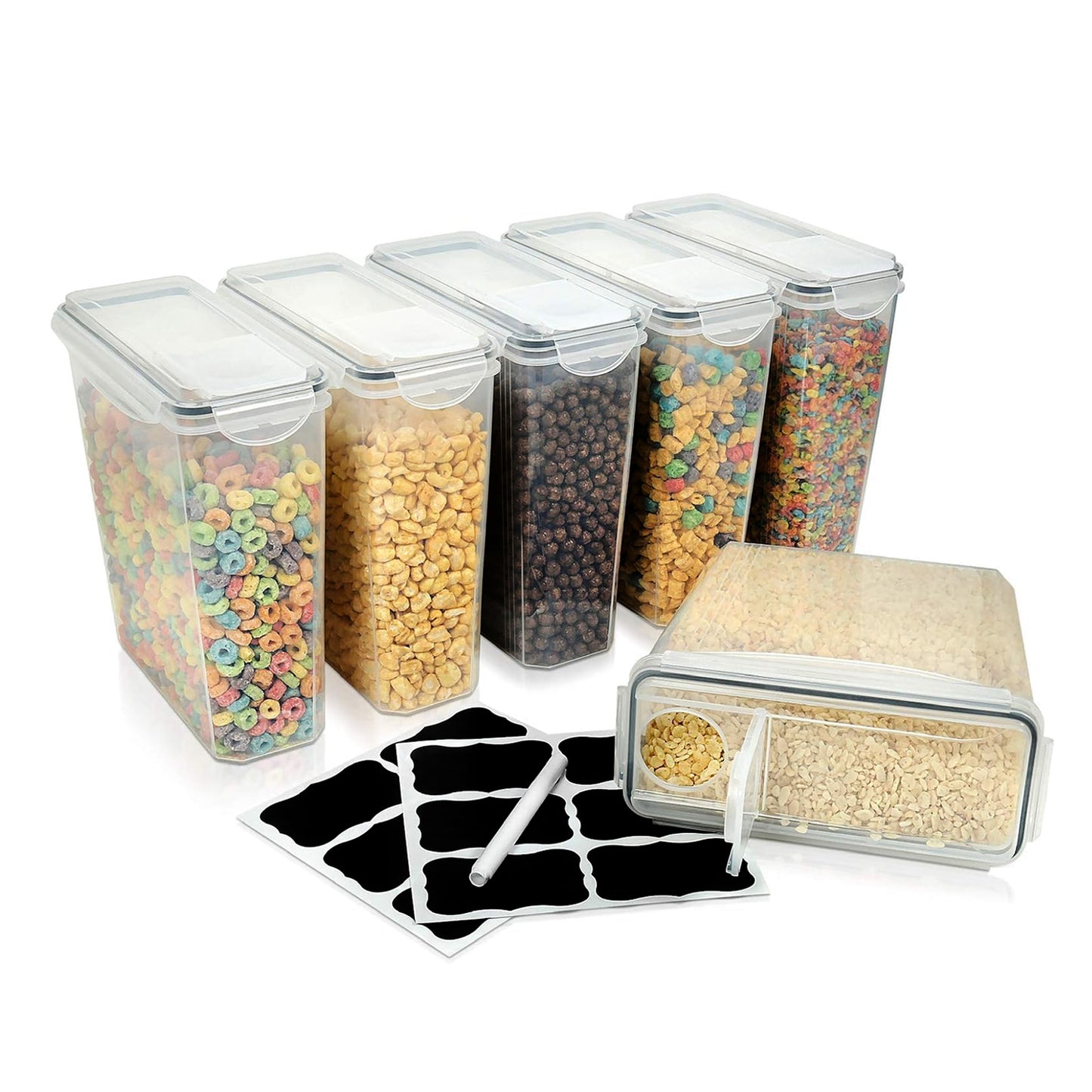 Multifunctional Airtight Cereal Dispenser Food Storage Container Pen and Sticker
