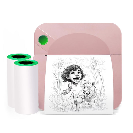 Multipurpose Portable Ink-Free Bluetooth Mini Handheld Thermal Printer-Pink