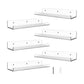 3mm Thick Clear Acrylic Floating Wall Shelves for Bedroom, Bathroom, Gaming Room