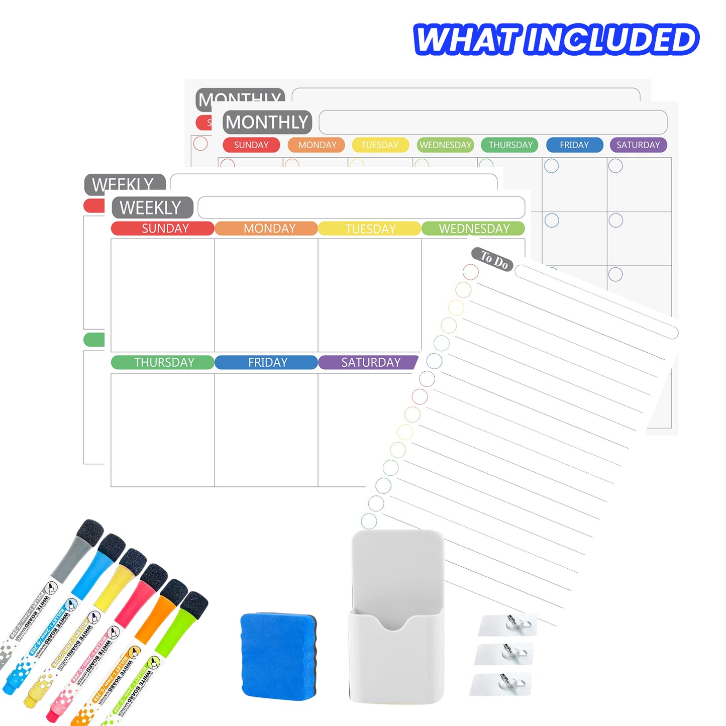 Magnetic Dry Erase Monthly Weekly and To Do Planner Chore Chart Fridge Planner