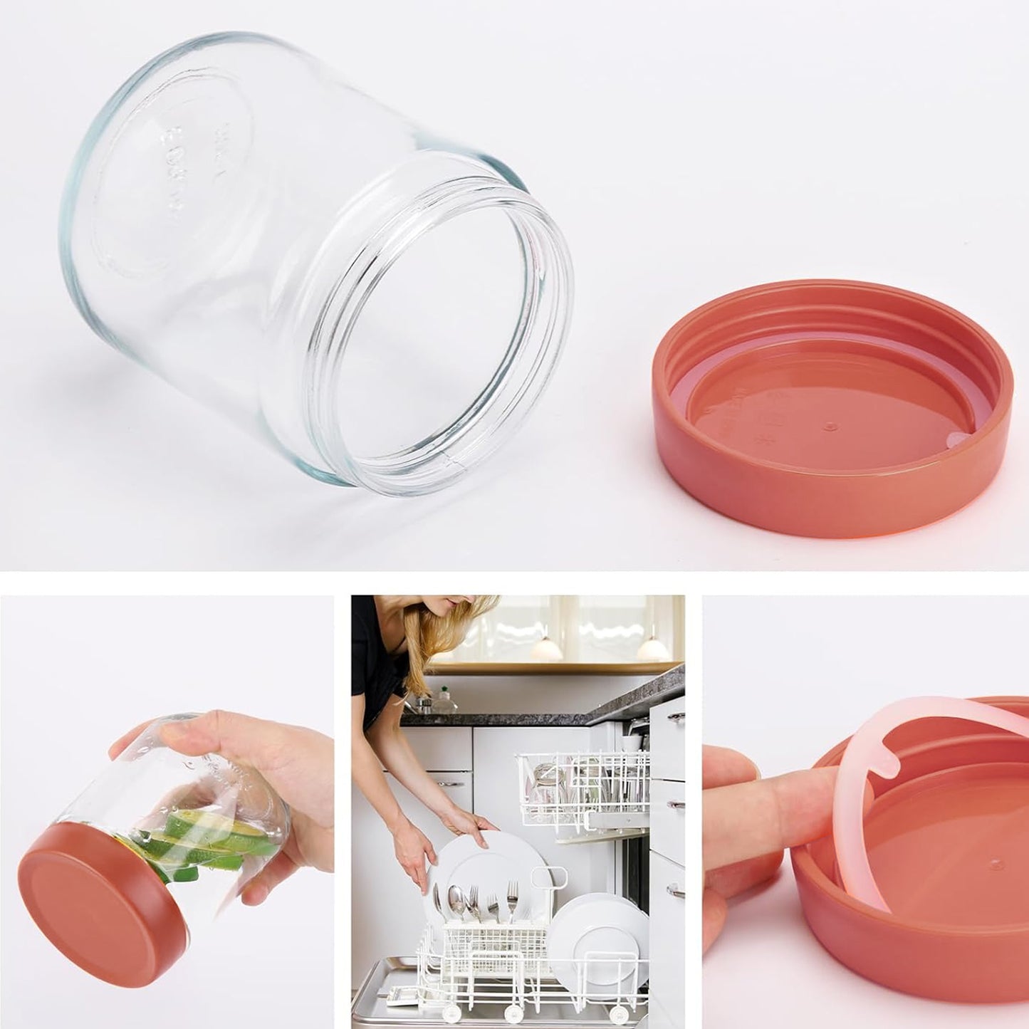 6 PCS Glass Airtight Jars with Screw lids Storage Containers