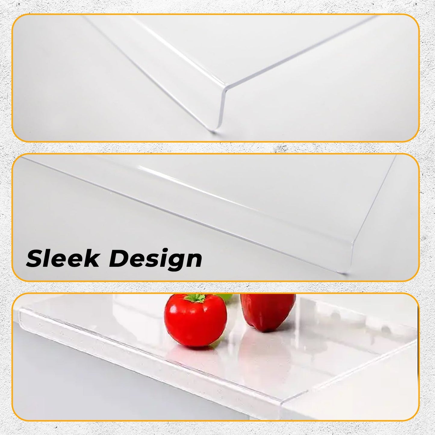 45x35 cm Acrylic Clear Cutting Board with Counter Lip for Kitchen Countertop Non Slip, Upgraded Thicker Large Cutting Board for Countertop Protector