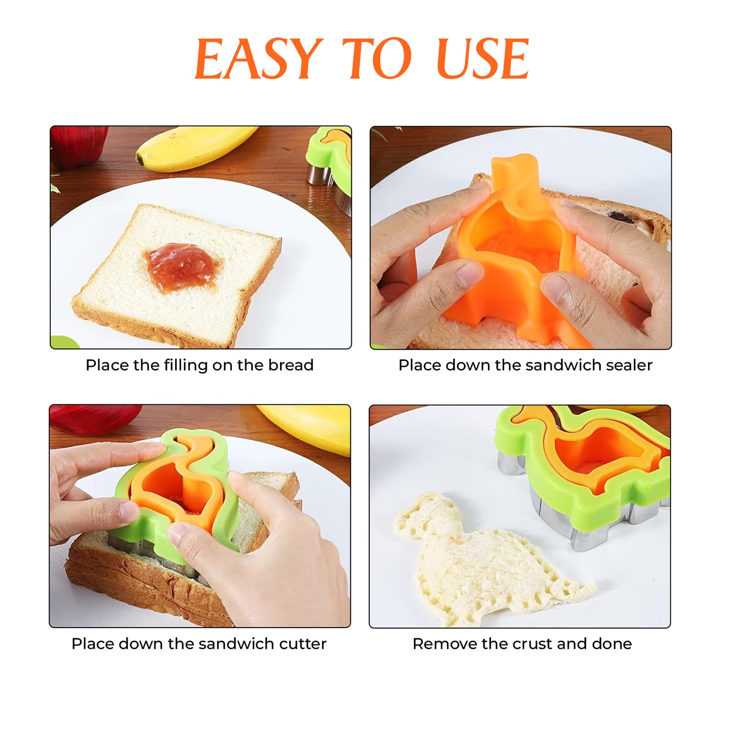 24pcs Uncrustables Sandwich Cutter and Sealer Set for Kids DIY Food Maker Mold