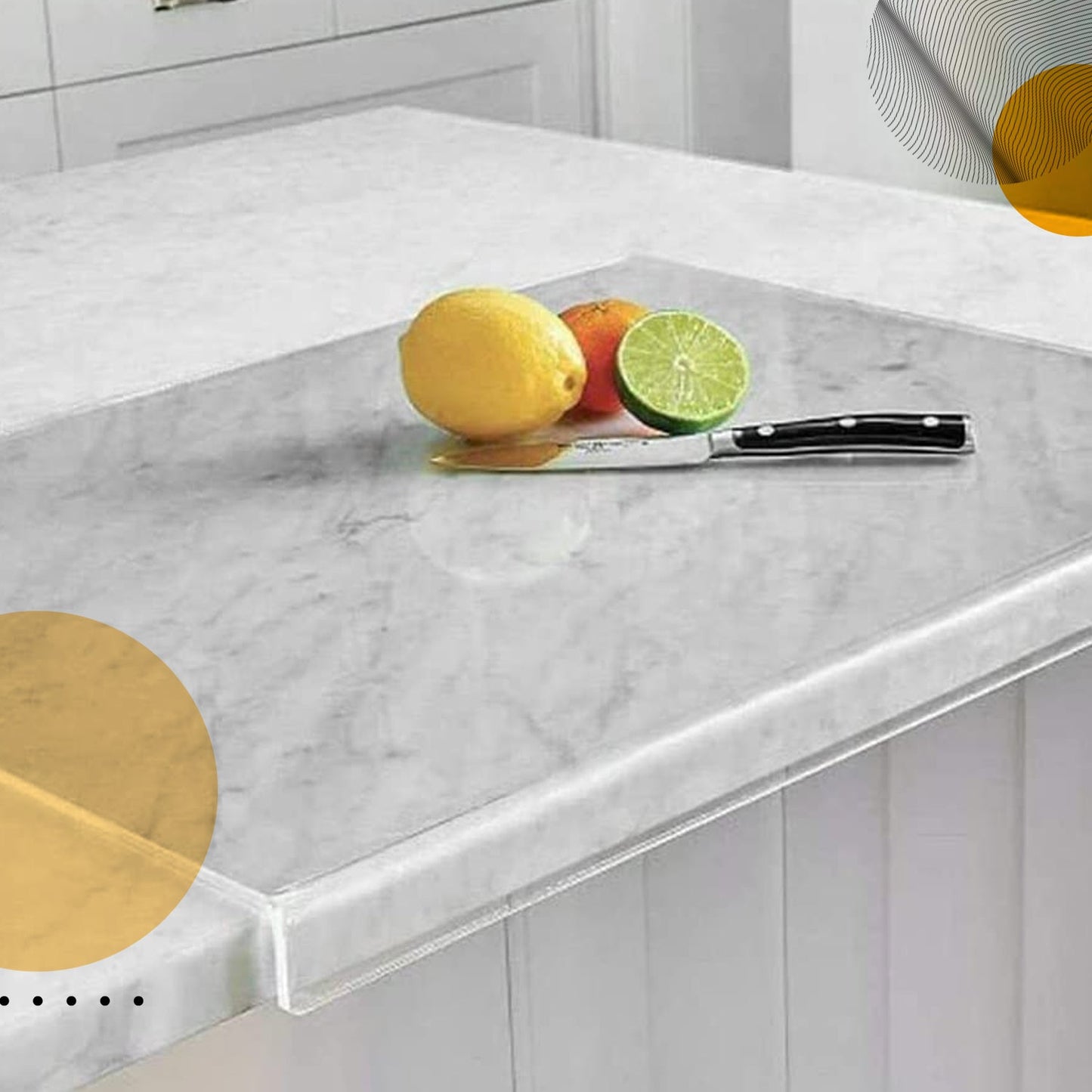 45x35 cm Acrylic Clear Cutting Board with Counter Lip for Kitchen Countertop Non Slip, Upgraded Thicker Large Cutting Board for Countertop Protector