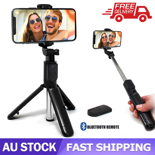 Bluetooth Selfie Stick Handheld Tripod with Rechargeable Shutter For Cell Phones