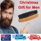 The Brandster Nylon Bristle Beard Brush with Wooden Base for Men Travel Friendly