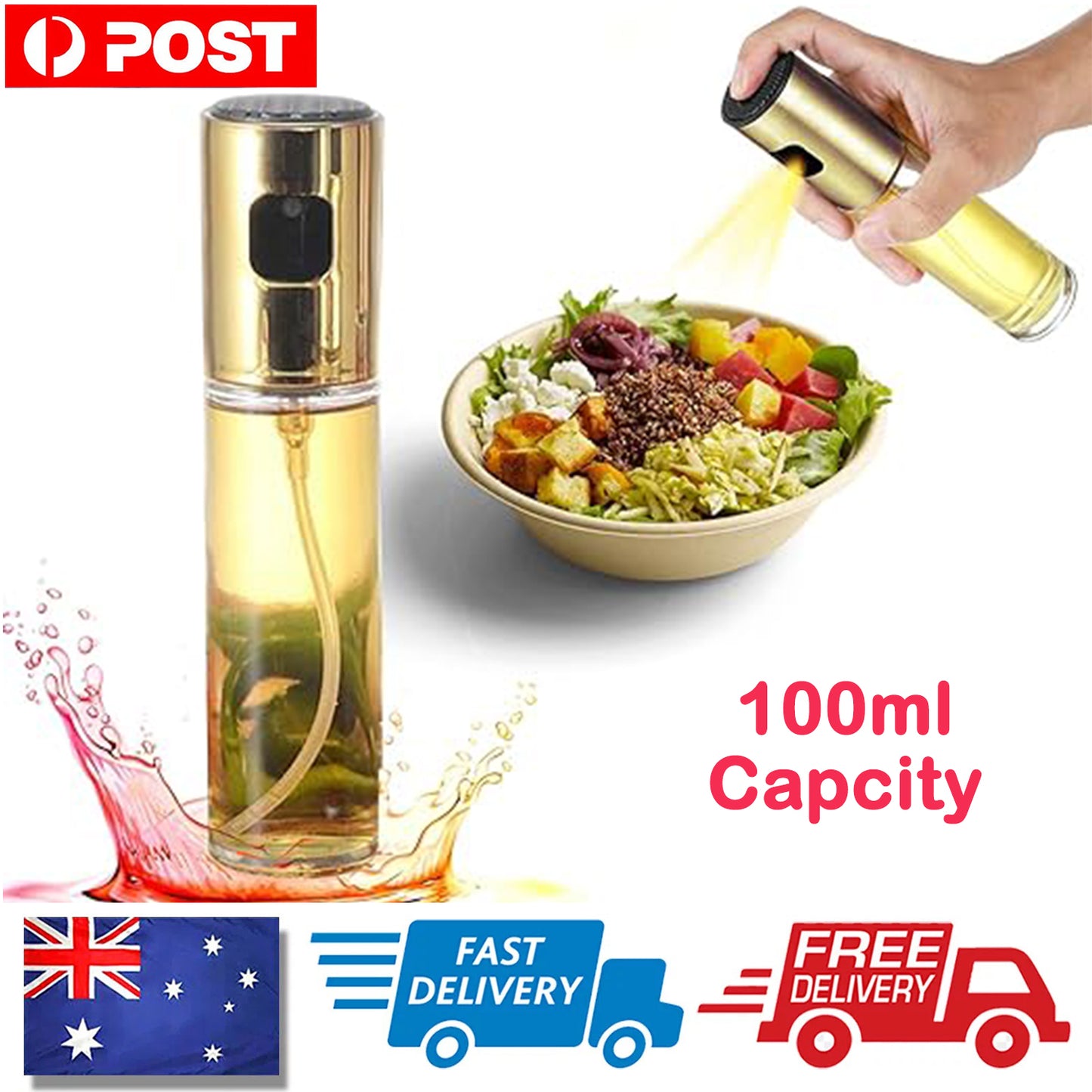 100ml Olive Oil Sprayer Dispenser Cooking Baking BBQ Spray Bottle Kitchen Tool