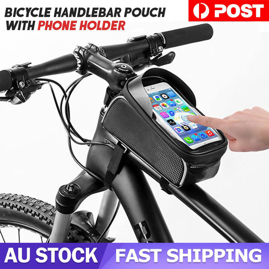 Bicycle Waterproof Front Frame Bag Top Tube Handlebar Bag and Phone Mount - New2