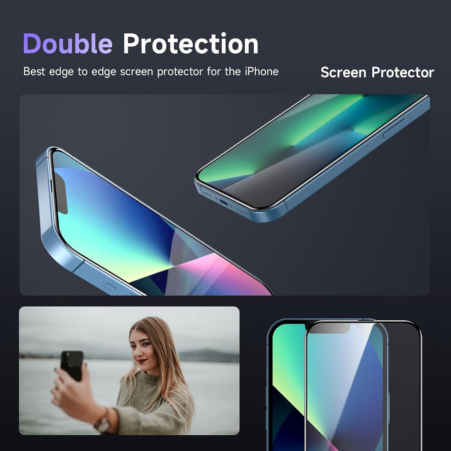 2x Tempered Glass 9H Hardness Scratch Resistant Screen Protector For iPhone 13