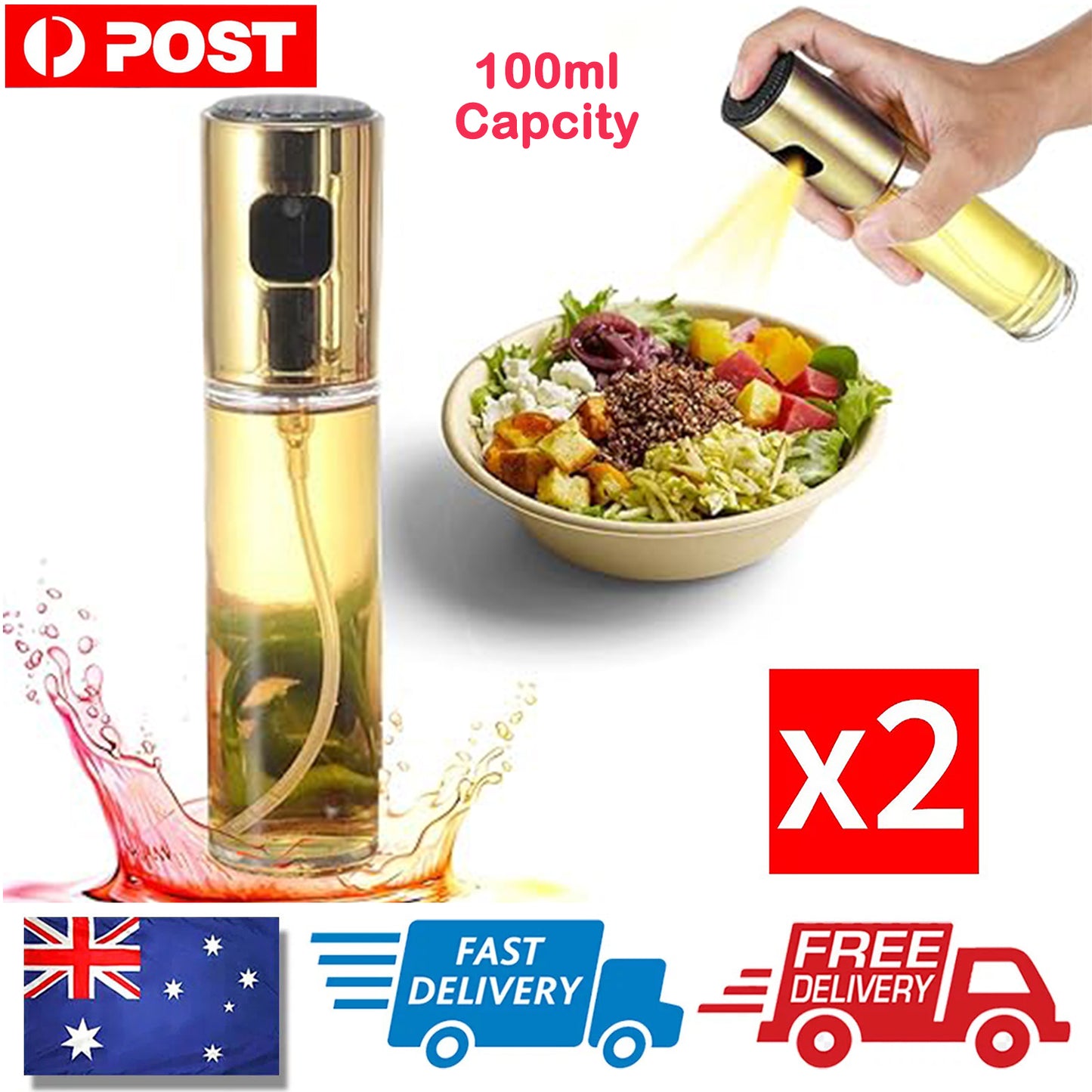 2 PCS Olive Oil Sprayer Dispenser Cooking Baking BBQ Spray Bottle Kitchen Tool