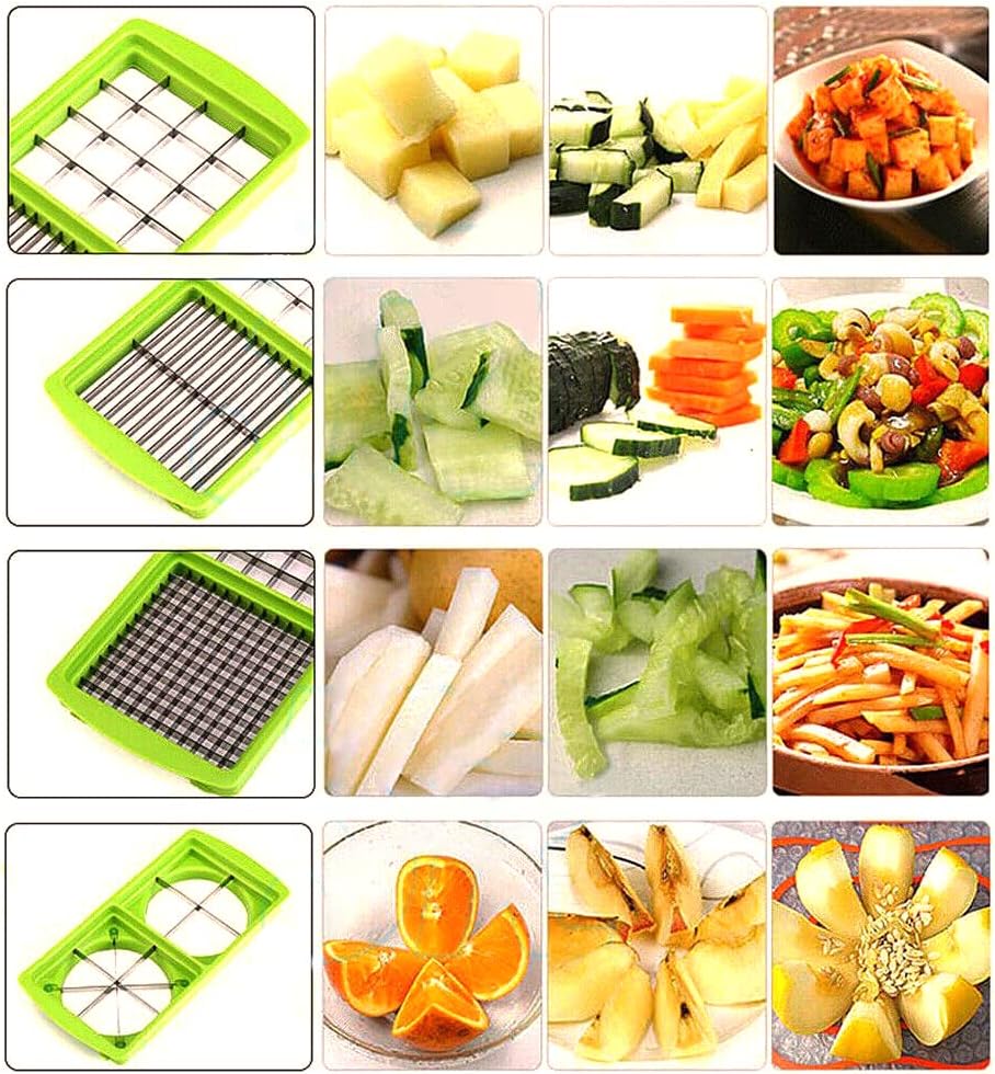 Multifunctional Vegetable Chopper 6 Stainless Steel Blades with Larger Container