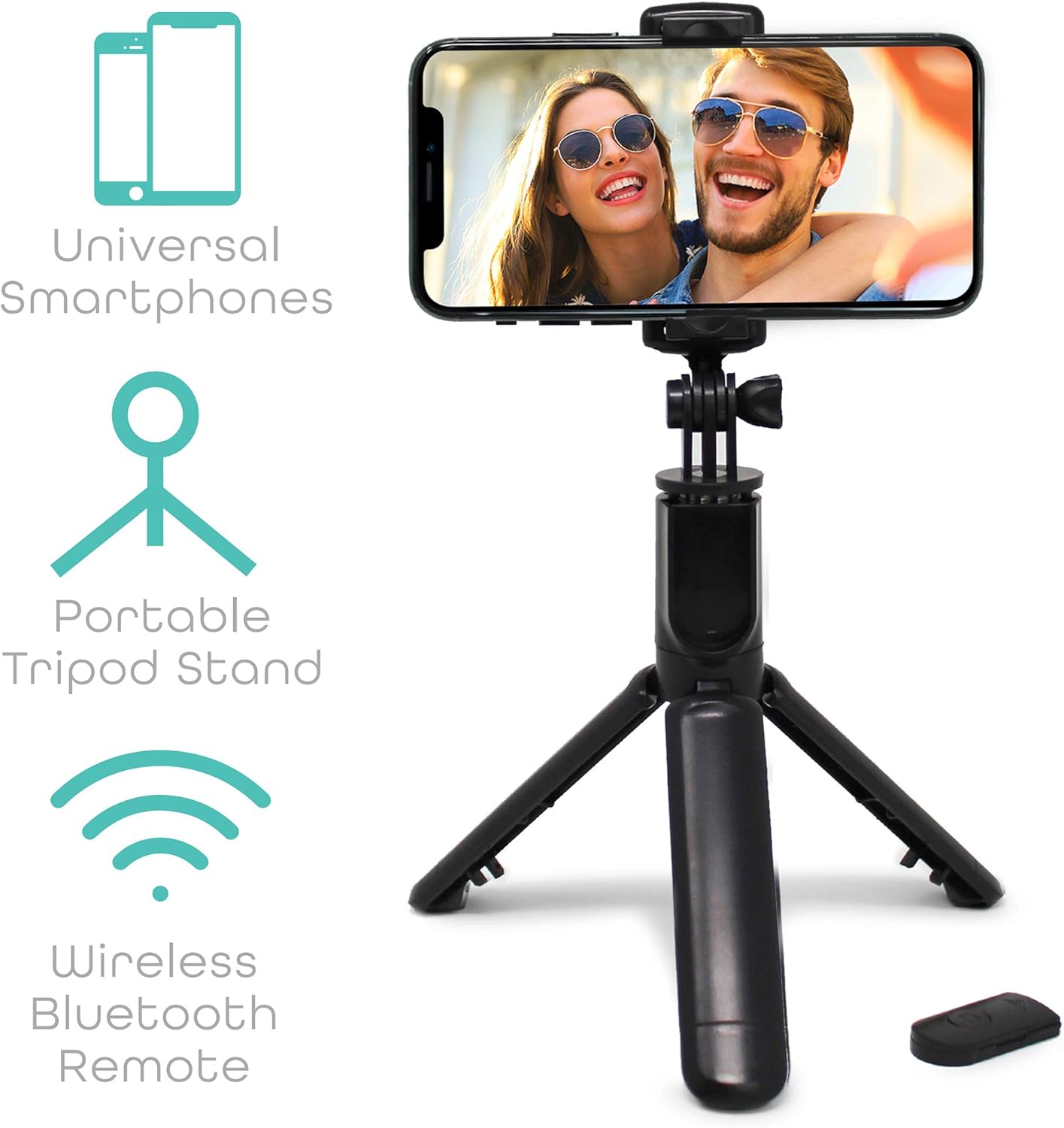 Bluetooth Selfie Stick Handheld Tripod with Rechargeable Shutter For Cell Phones